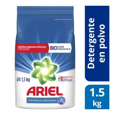 Detergente En Polvo Ariel Con Perlas Limpiadoras 1.5Kg