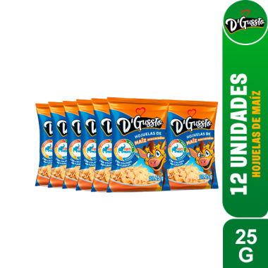 D GUSSTO CEREALES HOJUELAS DE MAIZ AZUCARADAS BOLSA 25 GRS 12