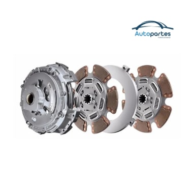 Kit de embrague diámetro disco de 15,5 mm sin torque 1700 lb-ft, doble disco de 7 resortes y 4 aletas.