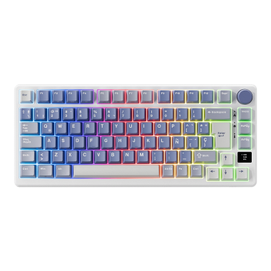 Teclado Royal Kludge RK-M75 Inalambrico OCEAN BLUE - K SILVER SWITCH