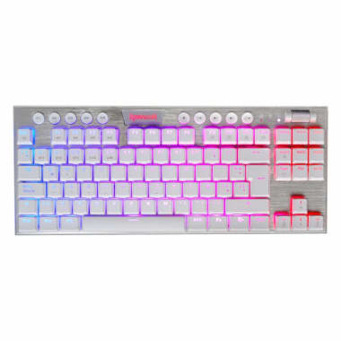 TECLADO REDRAGON HORUS TKL K622W RGB-SP BLANCO CON SWITCH ROJO