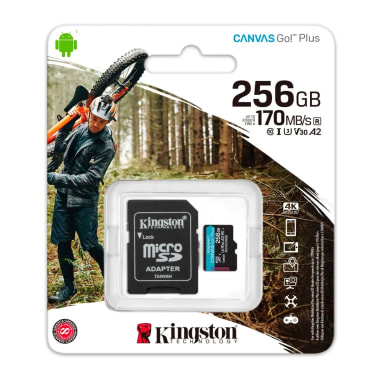 MICRO SD KINGSTON 256GB R170 MB/S W70 C10+ADP