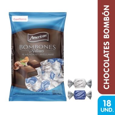 AMERICAN BOMBONES RELLENOS ALMENDRA AVELLANA 20 X 20 RV1
