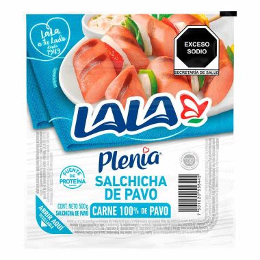 Salchicha De Pavo Plenia Lala  500Gr