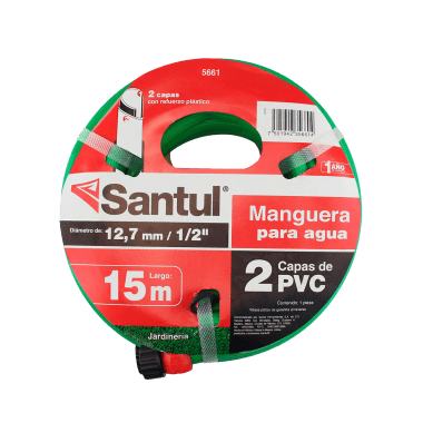 Manguera 1/2 Lisa 2 Capas Santul 15Mts Conector Plastico E-6