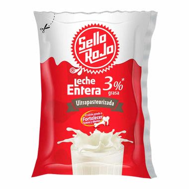 Leche Past. Entera Sello Rojo Bolsa 900Ml