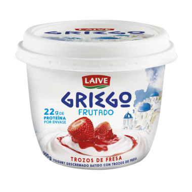 Yogurt griego Laive fresa 0% grasa pote 500g