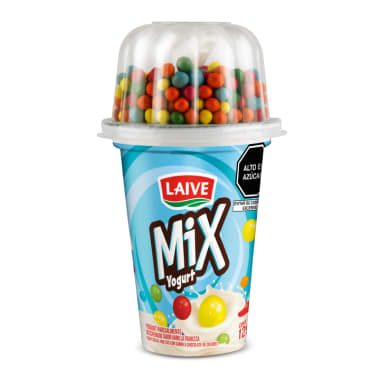 Yogurt Laive mix sabor vainilla c/cereal bolitas de colores con sabor achocolate vaso 125g