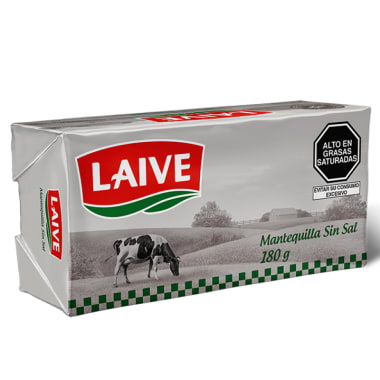 Mantequilla sin sal Laive barra 180 gr