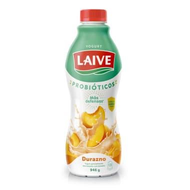 Yogurt probiótico Laive sabor durazno botella 930g