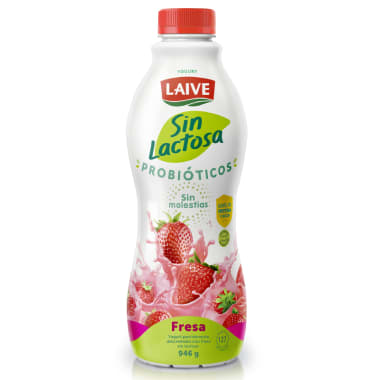 Yogurt sin lactosa probiótico Laive fresa botella 946g