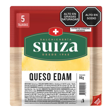 Queso Edam Suiza pqt 90g