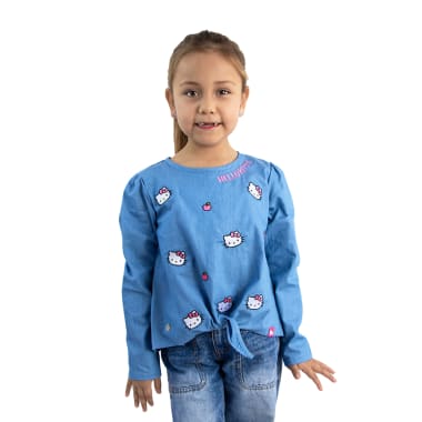 BLUSA ML HELLO KITTY CELESTE NIÑA