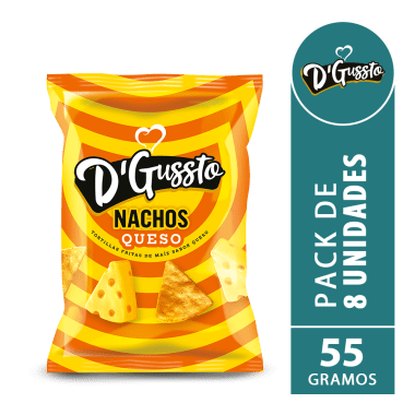 D´GUSSTO NACHOS SABOR QUESO 55g