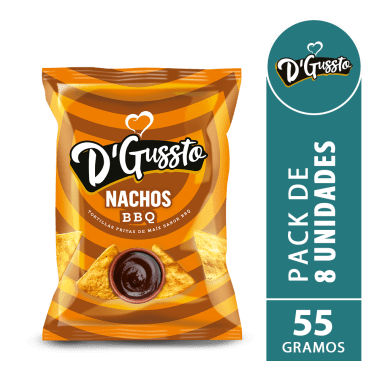 D´GUSSTO NACHOS SABOR BARBACOA 55g