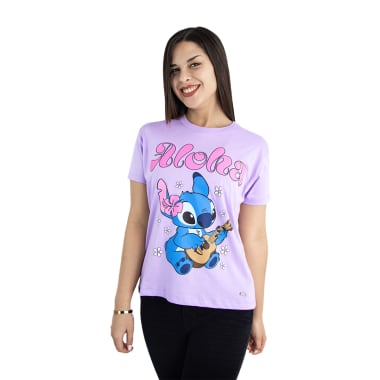 POLO LILA STITCH MUJER