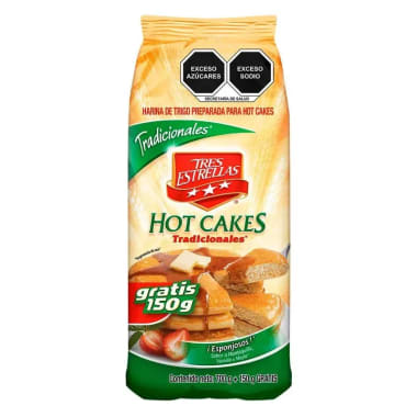 HARINA HOT CAKES 3 ESTRELLAS 700 GR + 150 GR GRATIS