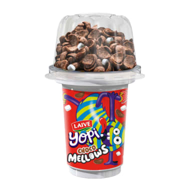 Yopi mix chocomellows  sabor fresa c/hojuelas de chocolate 100g
