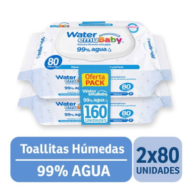 Emubaby WATER Toall.Humedas Pack 2x80 un RRP
