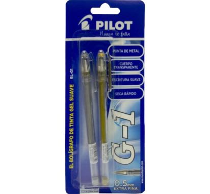 BOLIGRAFO PLT SKIN G-1-7 X2 DORADO/PLATA