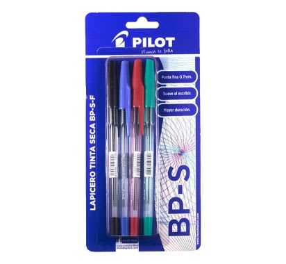 BOLIGRAFO PLT SKIN BP-SF X4 AZ,NEG,ROJ,VER