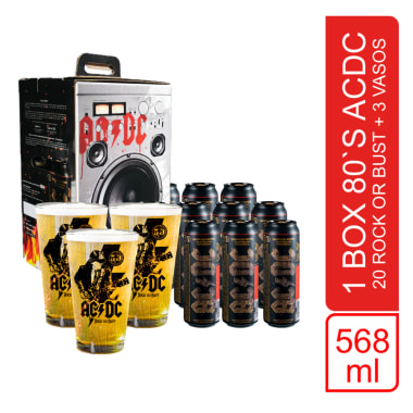 BOX ACDC 20 latas Rock or Bust 568 ml + 03 vasos