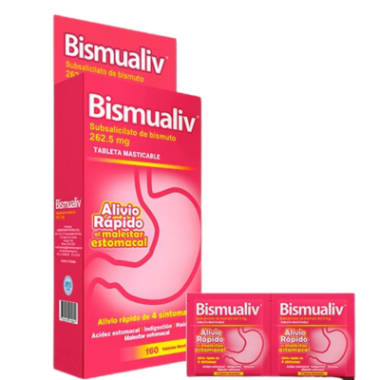 BISMUALIV 262.5MG TAB. MAST X 80 SOBRES 