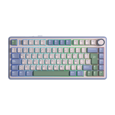 Teclado Aula F75 RGB Inalambrico Español PURPLE/BEIGE/GREEN - REAPER SWITCH