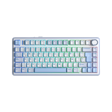 Teclado Aula F75 RGB Inalambrico Español WHITE/CYAN - REAPER SWITCH
