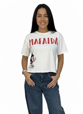 POLO CROP MC MUJER MARFIL MAFALDA