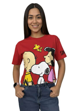 POLO CROP SNOOPY MUJER ROJO