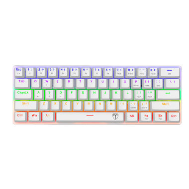 Teclado T-Dagger ARENA LITE Rainbow, Spanish T-TGK321-BR WHITE BROWN SWITCH