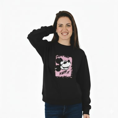 POLERA OVERSIZE MICKEY MOUSE MUJER NEGRO