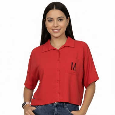 BLUSA MC MUJER MAFALDA ROJO LINO