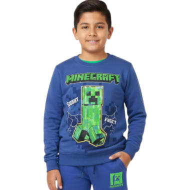 POLERA BASICA MINECRAFT NIÑO ACERO