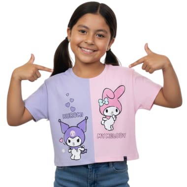 POLO MODA MANGA CORTA NIÑA KUROMI MIXTO ALGODÓN