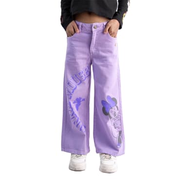 PANTALON DRILL MODA MINNIE MOUSE LILA NIÑA