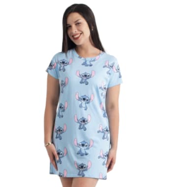 PIJAMA LILO Y STITCH MUJER CELESTE