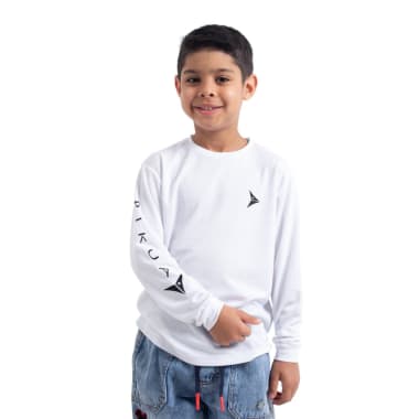 POLO MANGA LARGA INFANTIL BLANCO CON PROTECCION UV PIKUA