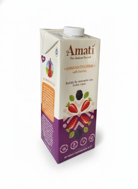 Bebida vegetal de amaranto con frutos rojos 1 litro Marca Amati 