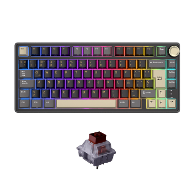 Teclado Royal Kludge RK R75 Cableado PHANTOM - BROWN SWITCH