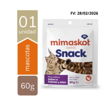 MIMASKOT GATOS SNACK PESCADITOS 60GR