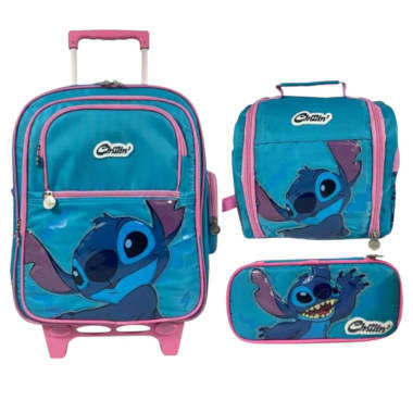 SET MALETA+LONCHERA+CARTUCHERA LILO & STITCH