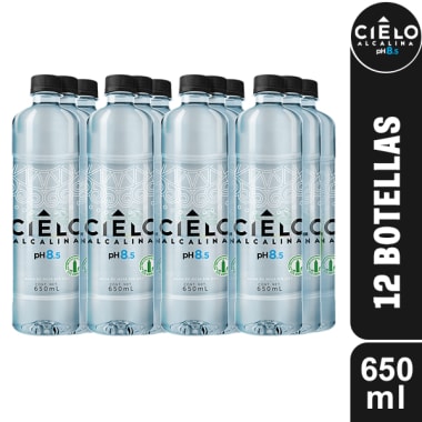 Agua Alcalina CIELO 650ml Pack 12 Botellas