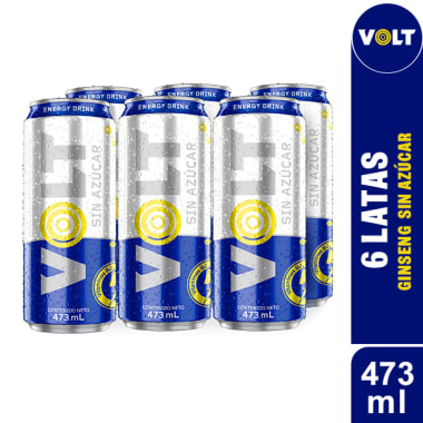 VOLT Ginseng Sin Azúcar 473ml Pack 6 Latas