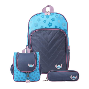 SET MOCHILA+LONCHERA+CARTUCHERA LILO & STITCH INFANTIL