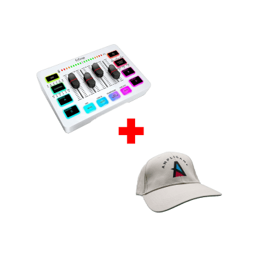 Mixer Fifine SC3 WHITE + Gorro Fifine Color Crema