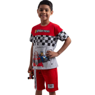 BERMUDA MODA NIÑO PAW PATROL ROJO FRENCH TERRY