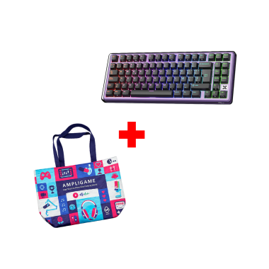 Teclado Royal Kludge RK X87 Cableado BLACKBERRY MOUSSE - CREAMY  SWITCH + Bolsa Fifine 2025 