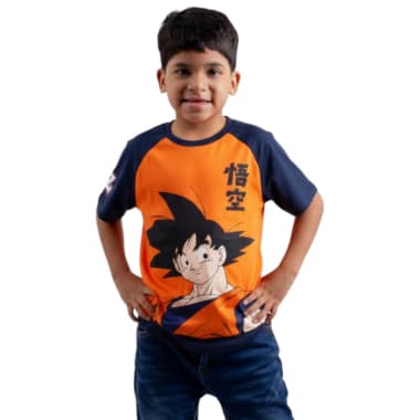 POLO MODA MC NIÑO NARANJA DRAGON BALL